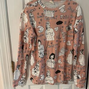 Zara Girls French Paris Cafe Graphic Print Tee Size 13/14